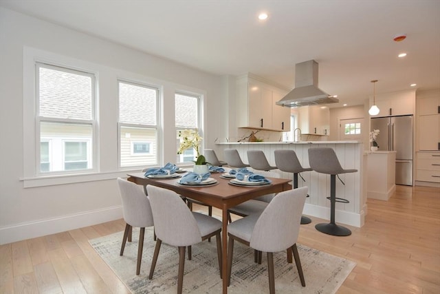 57 Garrison Ave Unit 57, Somerville, MA 02144 - dining space featuring light wood-type flooring and recessed lighting