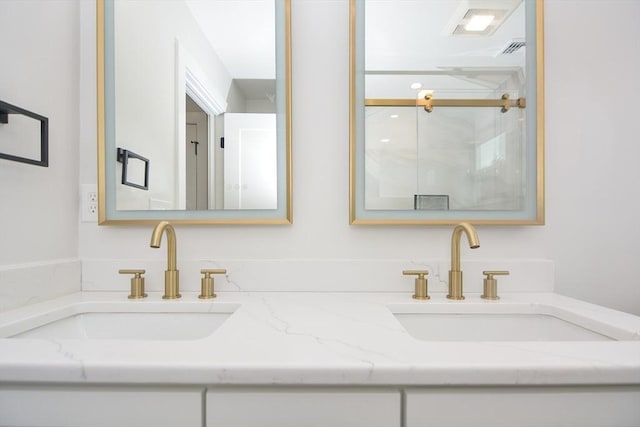 57 Garrison Ave Unit 57, Somerville, MA 02144 - full bathroom with double vanity and a shower with shower door