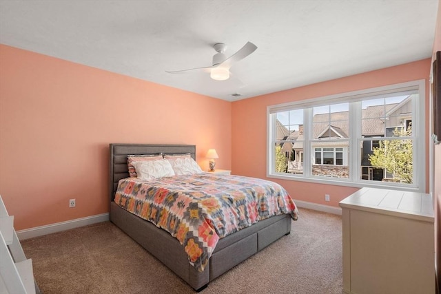 16 Boatwrights Loop, Plymouth, MA 02360 - bedroom with baseboards, visible vents, ceiling fan, and light colored carpet