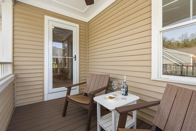 16 Boatwrights Loop, Plymouth, MA 02360 - wooden terrace with a ceiling fan