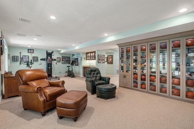 16 Boatwrights Loop, Plymouth, MA 02360 - sitting room with carpet, baseboards, visible vents, and recessed lighting