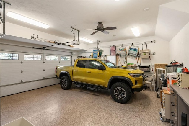 16 Boatwrights Loop, Plymouth, MA 02360 - garage featuring a ceiling fan and a garage door opener