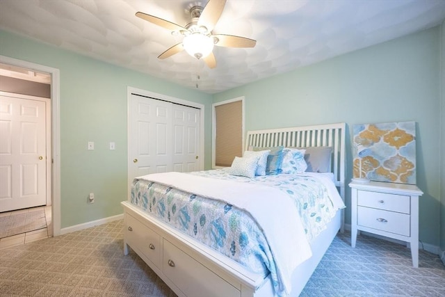 65 Bliss Ave Unit 4, Attleboro, MA 02703 - bedroom featuring a closet, light colored carpet, and ceiling fan