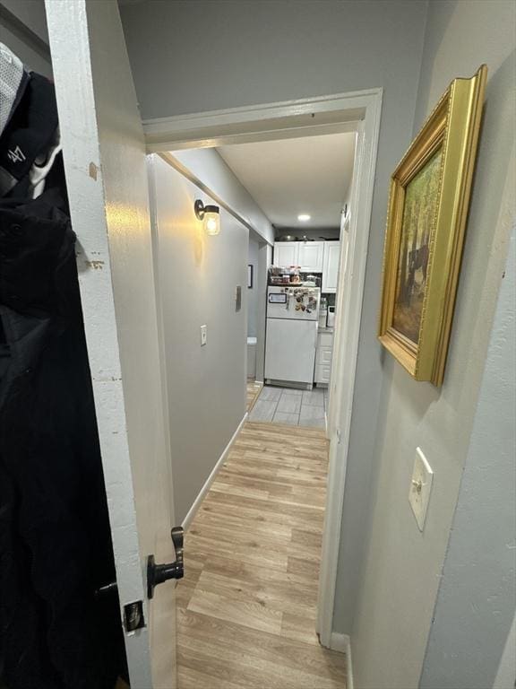 hallway featuring light hardwood / wood-style floors