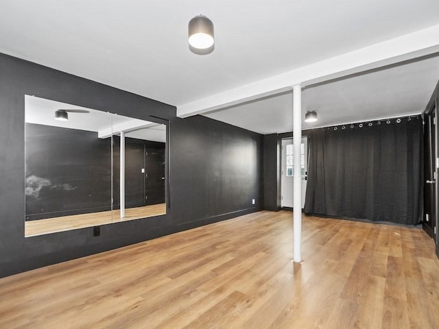 interior space with wood finished floors