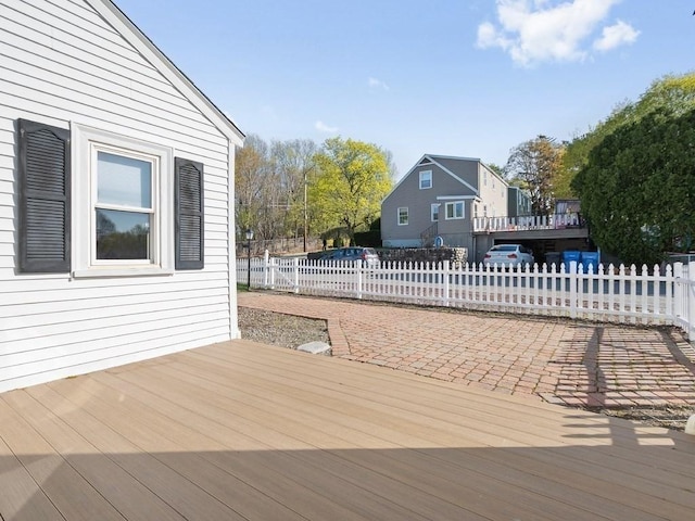 deck featuring fence