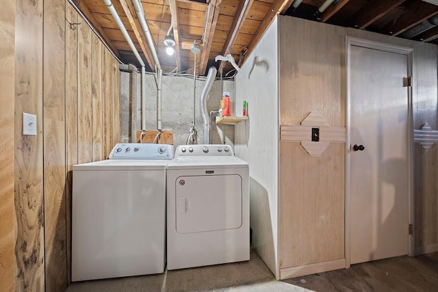 2 Winstead Rd, Weymouth, MA 02189 - washroom featuring washing machine and clothes dryer and wood walls