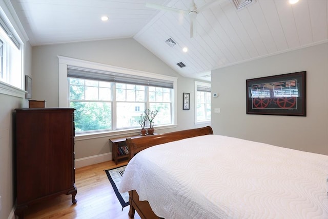 95 Glendale Rd, Sharon, MA 02067 - bedroom with light wood-style flooring, lofted ceiling, recessed lighting, and ceiling fan