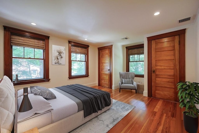 95 Glendale Rd, Sharon, MA 02067 - bedroom with light wood-type flooring, two closets, and recessed lighting