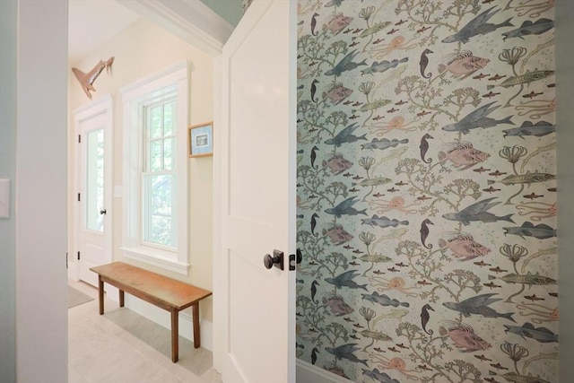 95 Glendale Rd, Sharon, MA 02067 - bathroom with healthy amount of natural light and tile patterned floors
