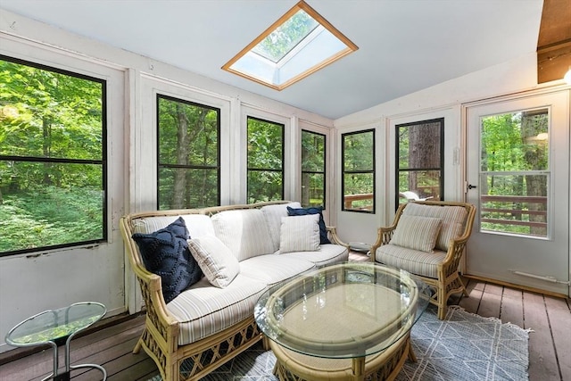 26 Ashfield Ln, South Hadley, MA 01075 - sunroom featuring a skylight, healthy amount of natural light, and vaulted ceiling