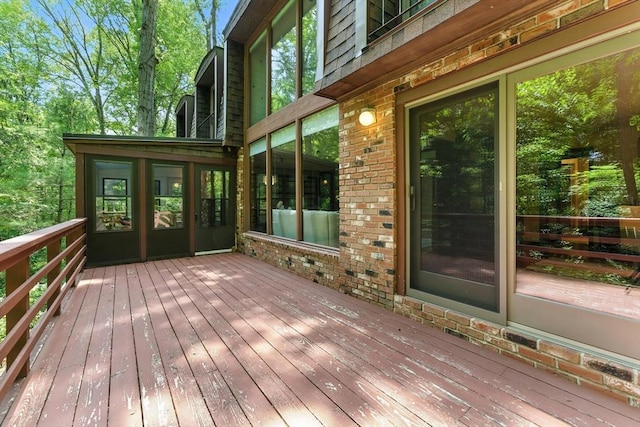 26 Ashfield Ln, South Hadley, MA 01075 - wooden deck with a sunroom
