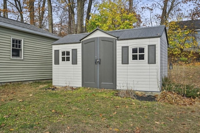 view of shed