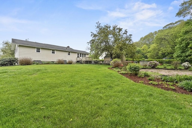 view of grassy yard