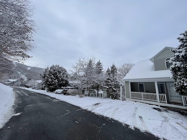 9201 Mountainside Dr Unit 9201, Hancock, MA 01237 - yard covered in snow with covered porch