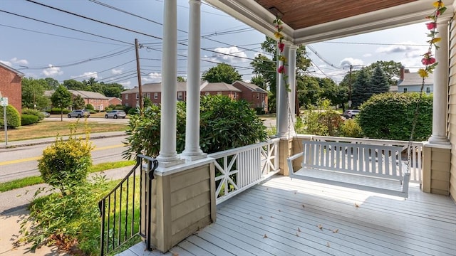 deck featuring covered porch