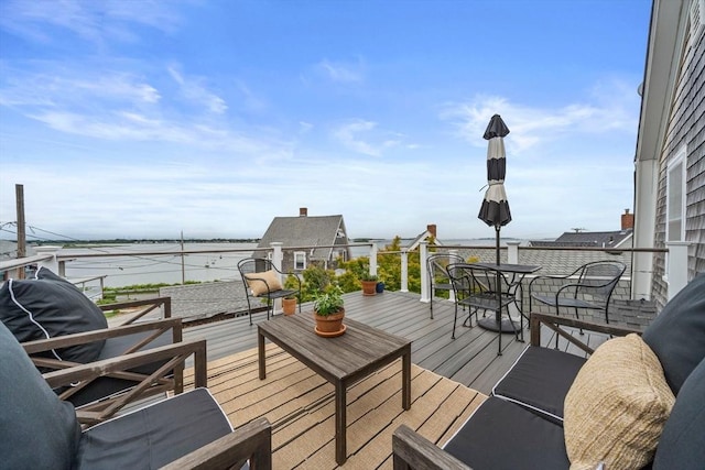 16 Squanto Rd, Weymouth, MA 02191 - deck with a water view