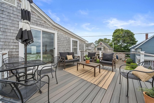 16 Squanto Rd, Weymouth, MA 02191 - wooden deck featuring outdoor lounge area