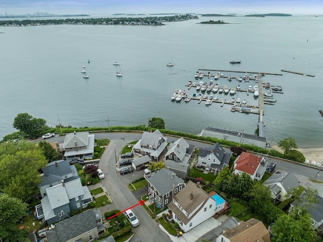 16 Squanto Rd, Weymouth, MA 02191 - aerial perspective of suburban area featuring a nearby body of water