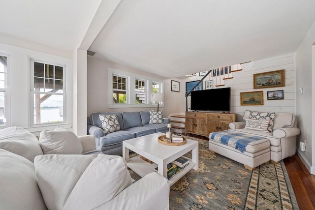 16 Squanto Rd, Weymouth, MA 02191 - living room featuring dark wood-style floors