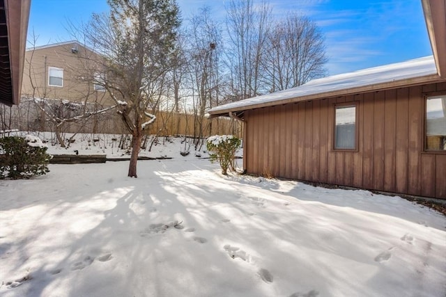 view of snowy yard