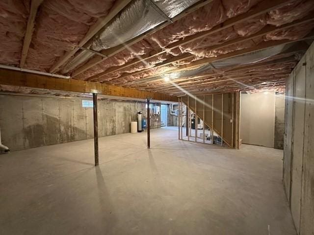 view of unfinished below grade area