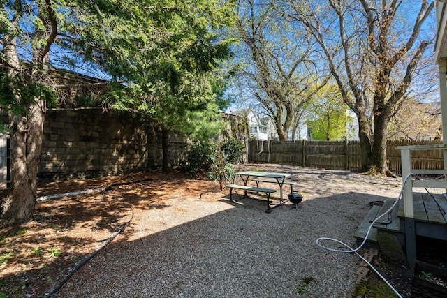 view of fenced backyard