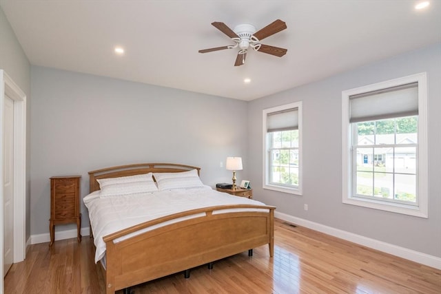 3 Ethan Cir, South Hadley, MA 01075 - bedroom featuring light wood-style floors, recessed lighting, and a ceiling fan