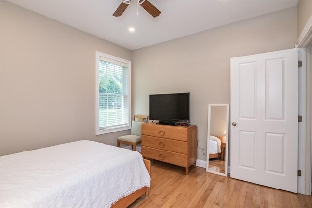 3 Ethan Cir, South Hadley, MA 01075 - bedroom featuring light wood finished floors, ceiling fan, and recessed lighting
