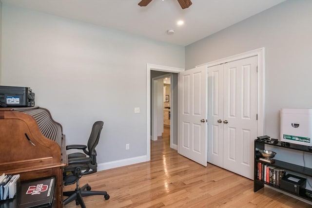 3 Ethan Cir, South Hadley, MA 01075 - office space with a ceiling fan and light wood-style flooring