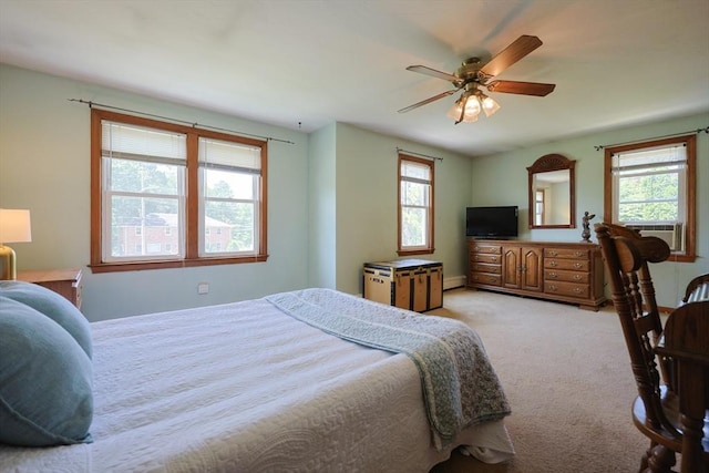 439 S St Unit A, Plainville, MA 02762 - bedroom with cooling unit, light colored carpet, and ceiling fan