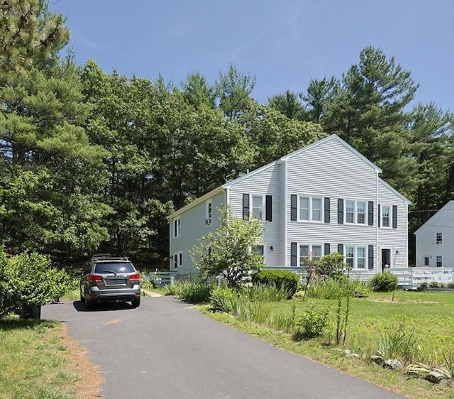 439 S St Unit A, Plainville, MA 02762 - view of front of home with view of scattered trees and asphalt driveway