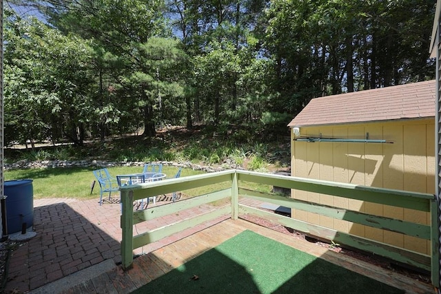 439 S St Unit A, Plainville, MA 02762 - view of patio featuring a storage unit