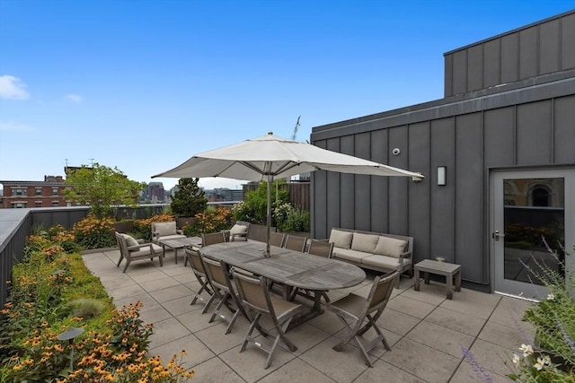 view of patio with an outdoor hangout area