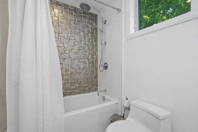 62 Pearl Unit 62, Cambridge, MA 02139 - bathroom with toilet and shower / bathtub combination with curtain