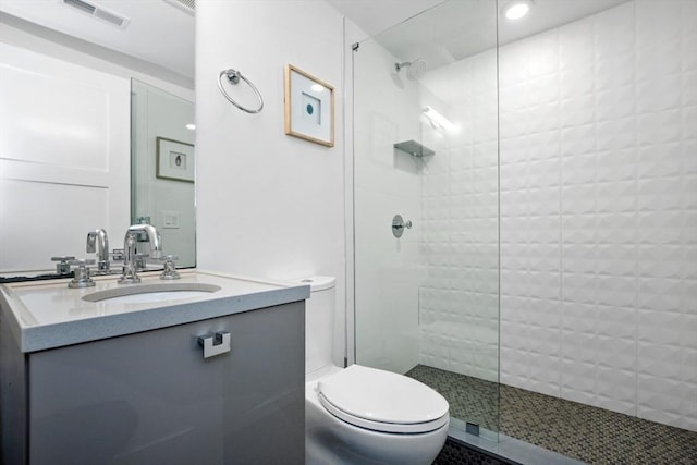 62 Pearl Unit 62, Cambridge, MA 02139 - full bathroom with toilet, a walk in shower, vanity, and recessed lighting