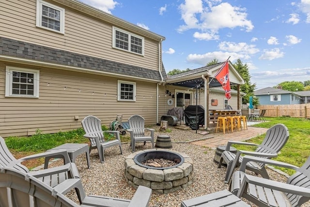 15 Bunny Ln, Brooklyn, CT 06234 - view of patio featuring a fire pit, a grill, and outdoor dining area