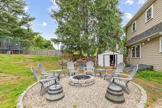 15 Bunny Ln, Brooklyn, CT 06234 - view of yard with a fire pit and a trampoline