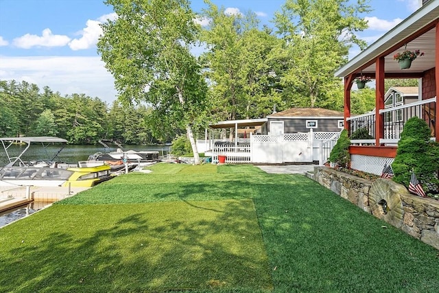 33 N Shore Rd, Westminster, MA 01473 - view of grassy yard with a water view and a dock