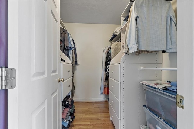 spacious closet with light wood-style floors