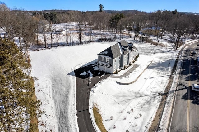 view of snowy aerial view