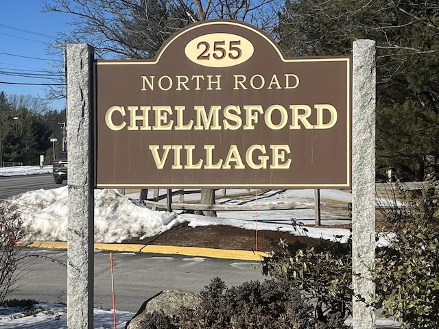 view of community sign