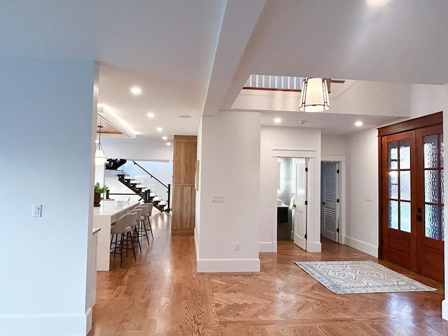 entryway with french doors