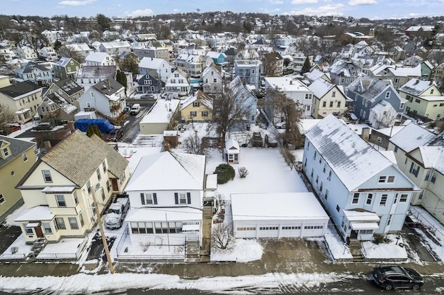 view of snowy aerial view