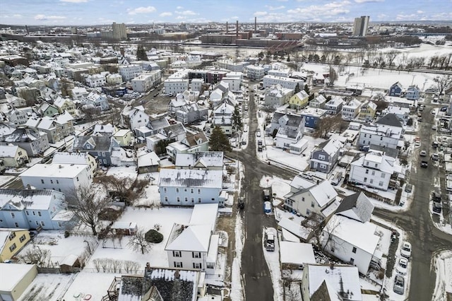 view of snowy aerial view