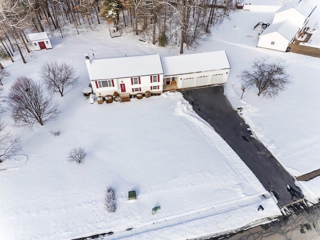 view of snowy aerial view