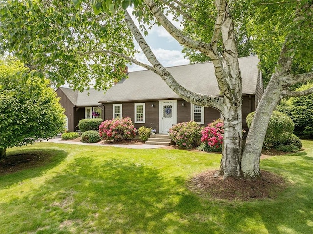 169 Mountainview Rd, East Longmeadow, MA 01028 - view of front of home with a front lawn and roof with shingles