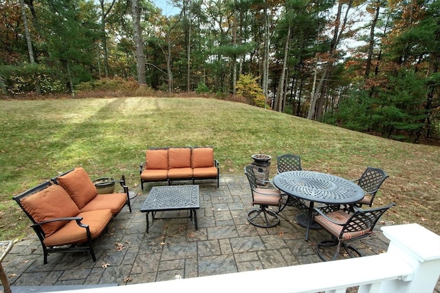 view of patio / terrace with an outdoor living space