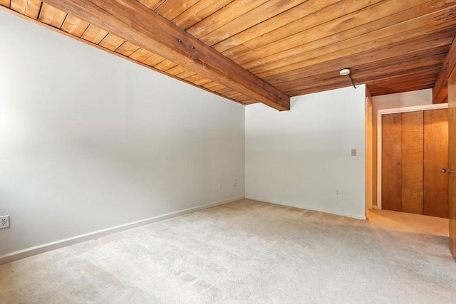 124 College St Unit 20, South Hadley, MA 01075 - unfurnished room featuring carpet, wooden ceiling, and baseboards