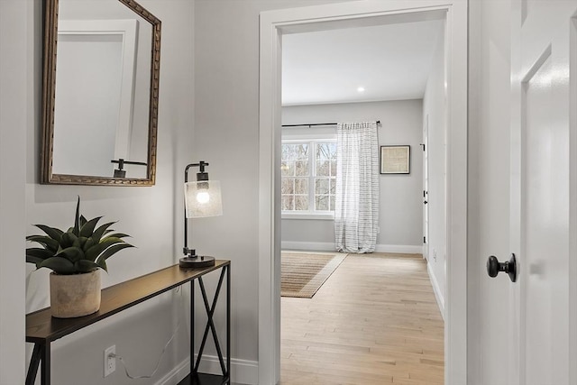 hallway featuring light wood-type flooring